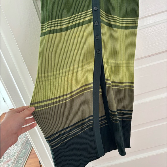 STAUD Shoko midi sweater dress in Pine Forest green stripe - Picture 4 of 7